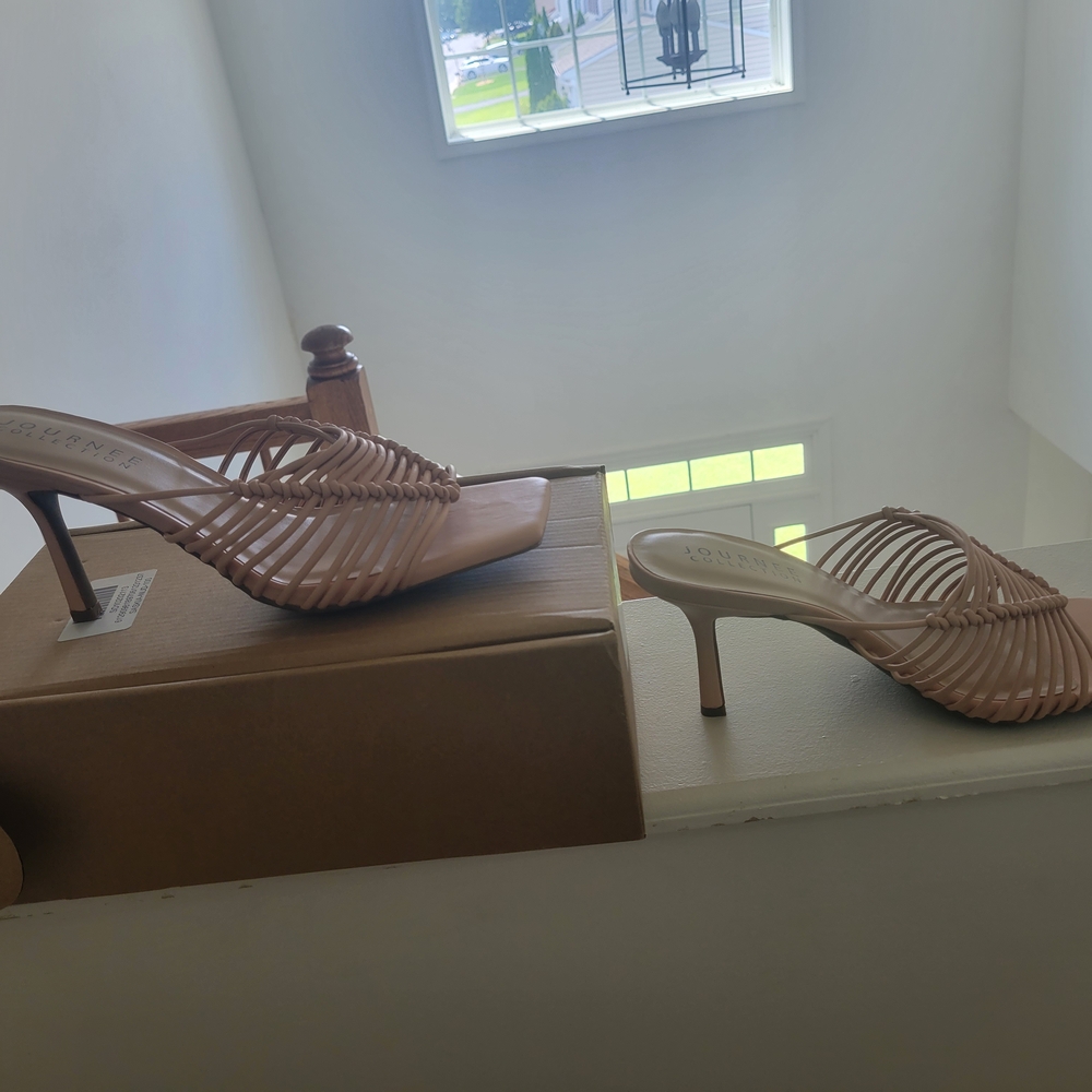 Journee Collection Strappy Heels in Nude